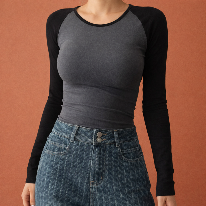 T-shirt raglan sportif à manches longues pour femmes | Elena