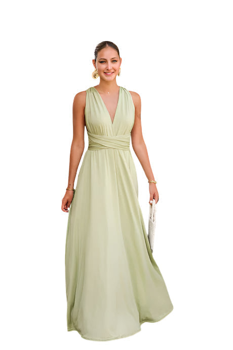 Robe de Soirée Maxikleid Convertible Élégante VersaGlam – Fluide & Ajustable