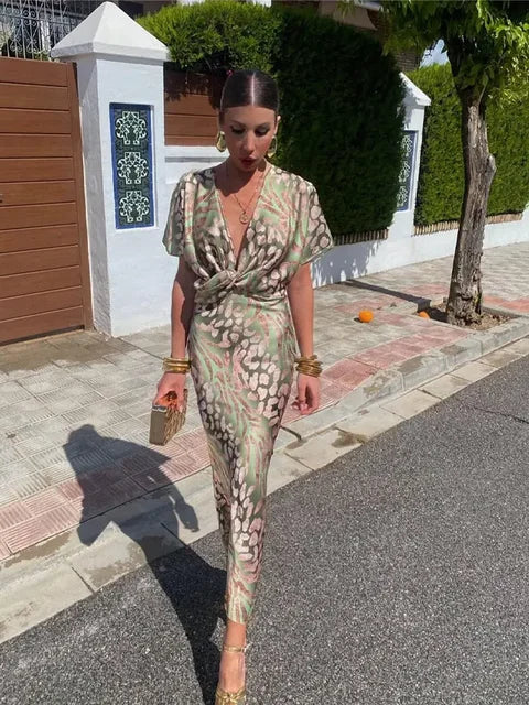 Robe Midi Croisée pour Femme Invité de Mariage