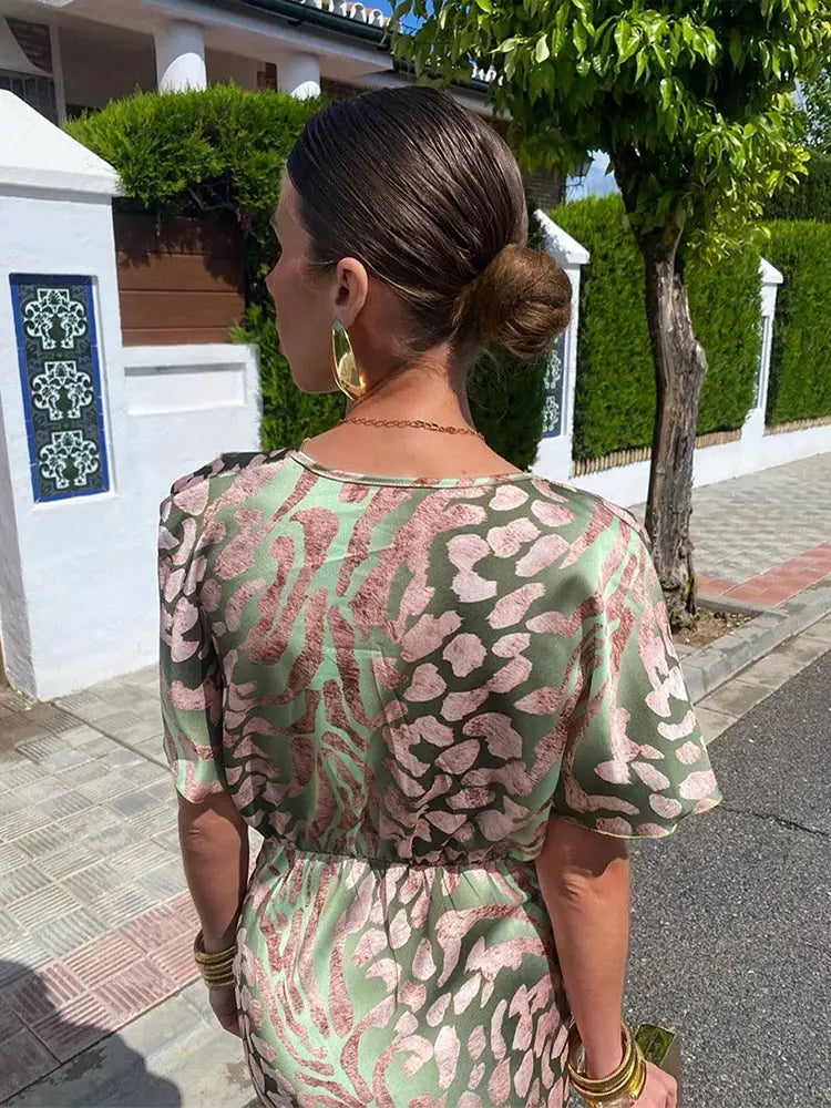 Robe Midi Croisée pour Femme Invité de Mariage