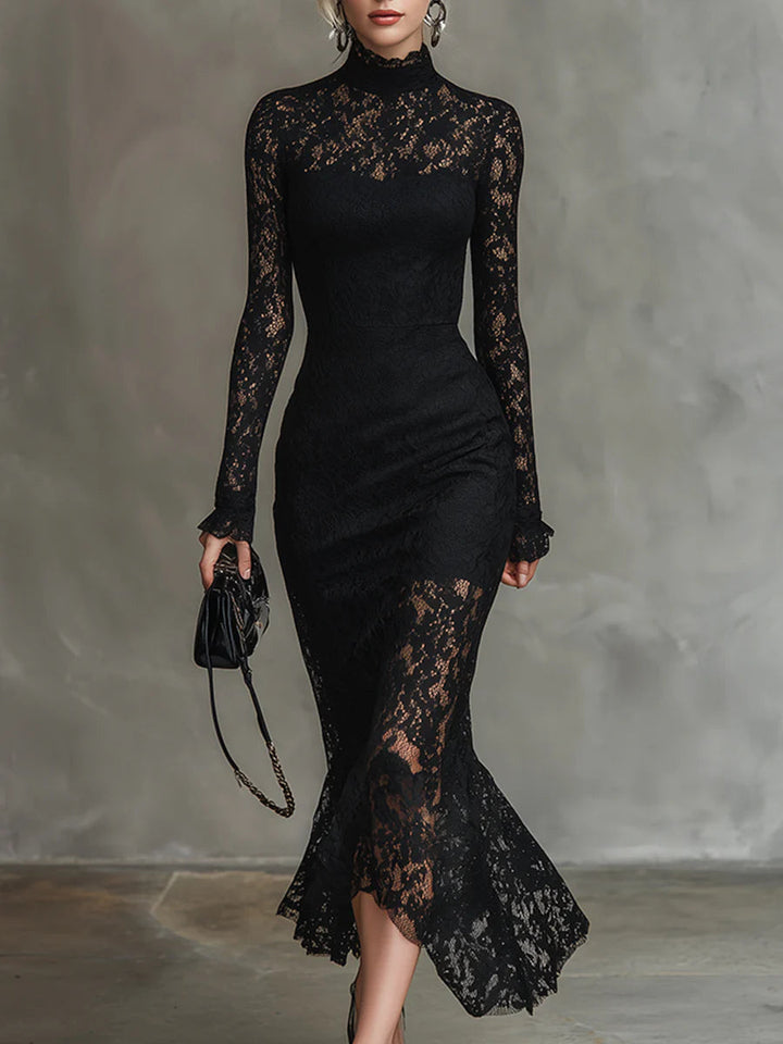 Veronika | Robe maxi en dentelle noire