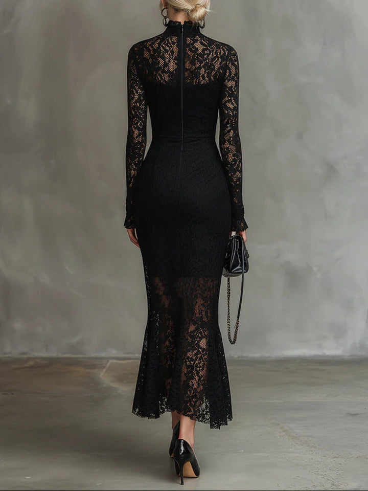 Veronika | Robe maxi en dentelle noire