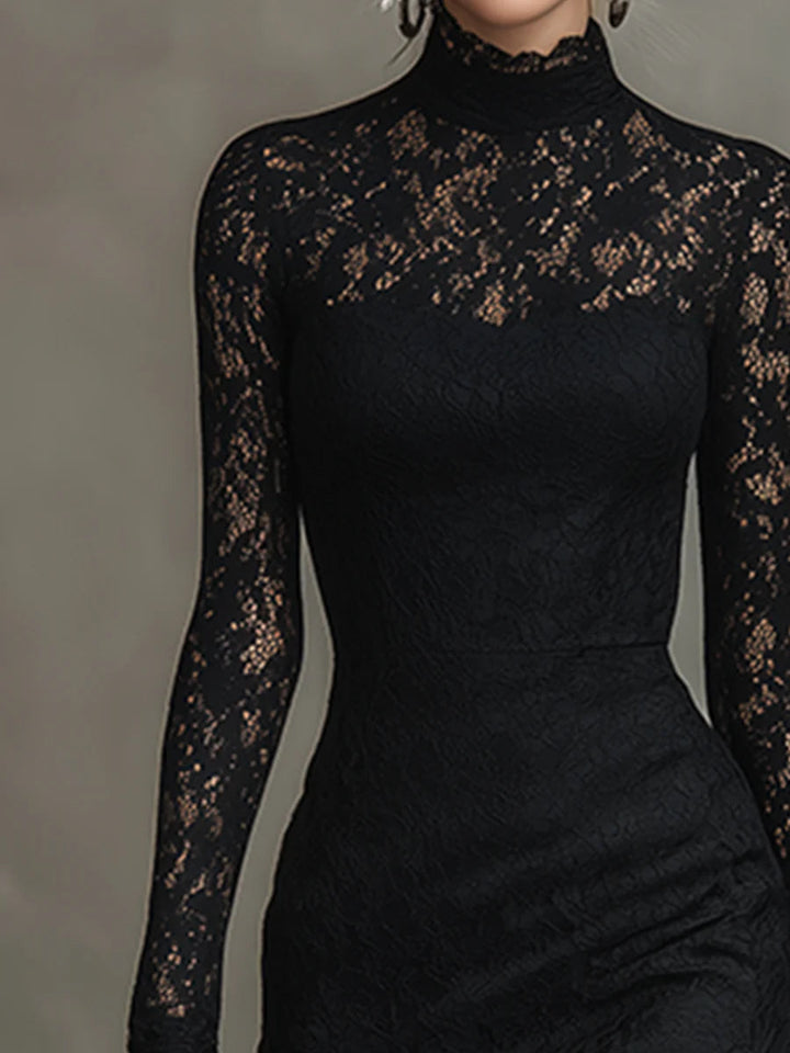 Veronika | Robe maxi en dentelle noire