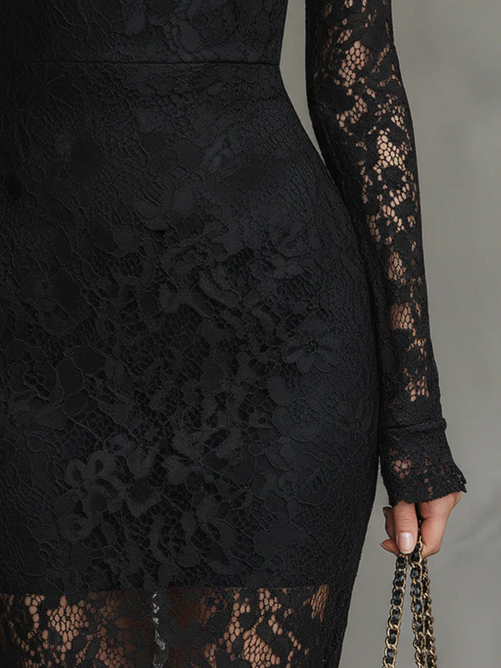 Veronika | Robe maxi en dentelle noire