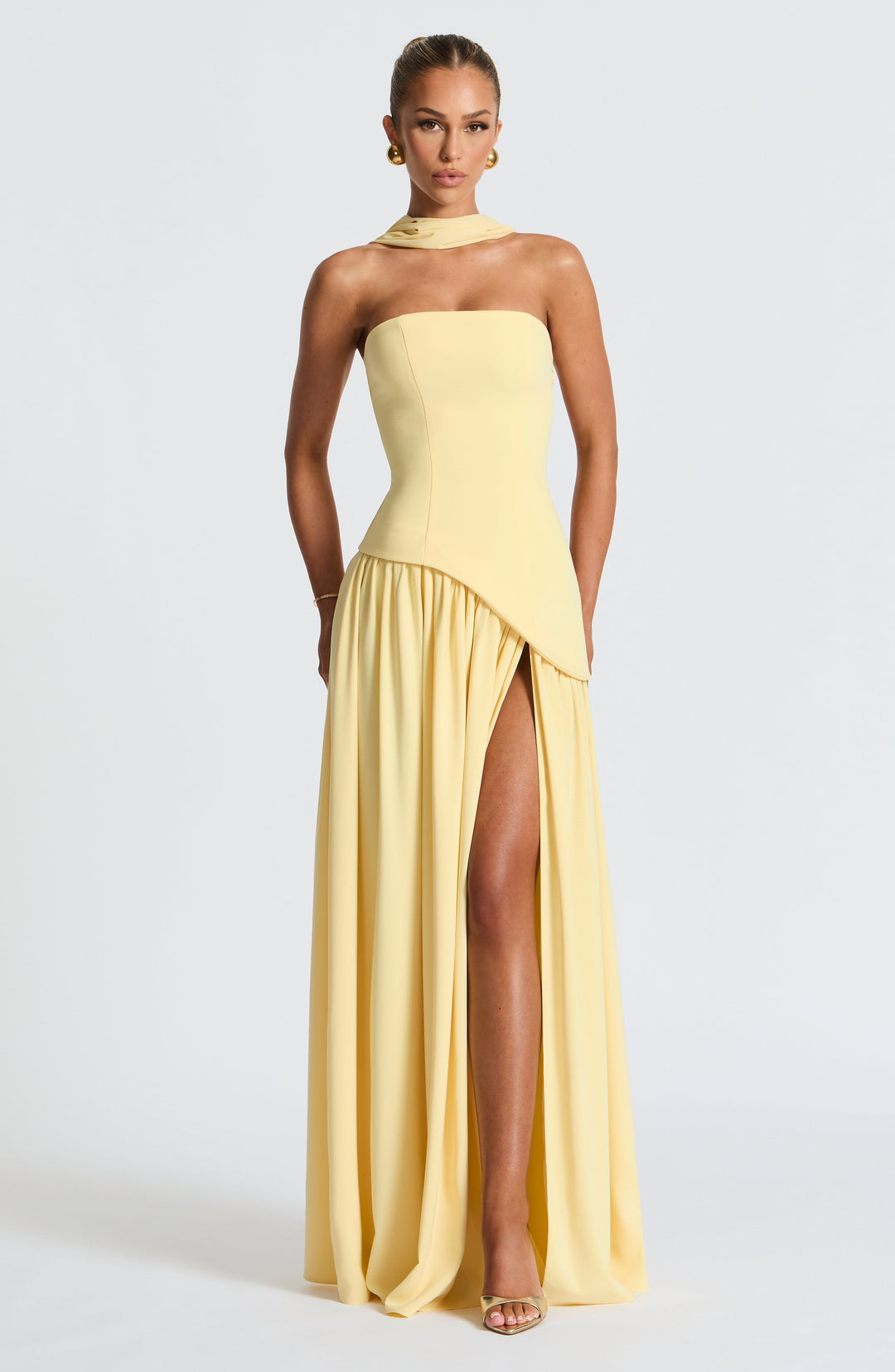 Lina | Robe de soirée bandeau avec fentes latérales pour femmes