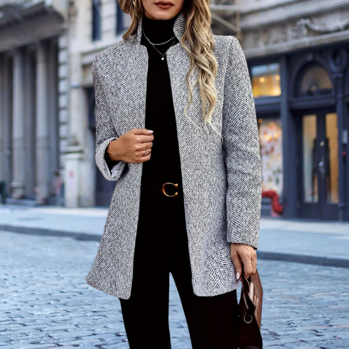 Manteau élégant pour femmes avec boutonnière – manteau polyvalent pour le bureau et les loisirs