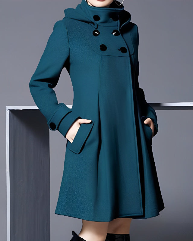 Manteau d'hiver élégant pour femmes avec poches latérales – coupe stylée pour toutes les occasions