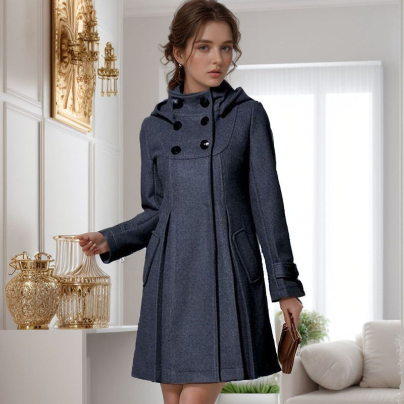 Manteau d'hiver élégant pour femmes avec poches latérales – coupe stylée pour toutes les occasions