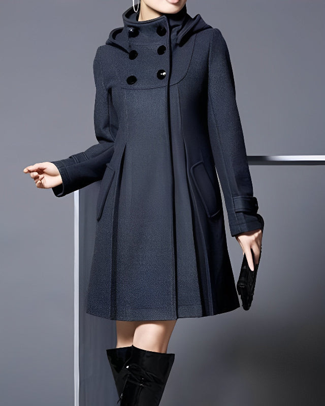 Manteau d'hiver élégant pour femmes avec poches latérales – coupe stylée pour toutes les occasions