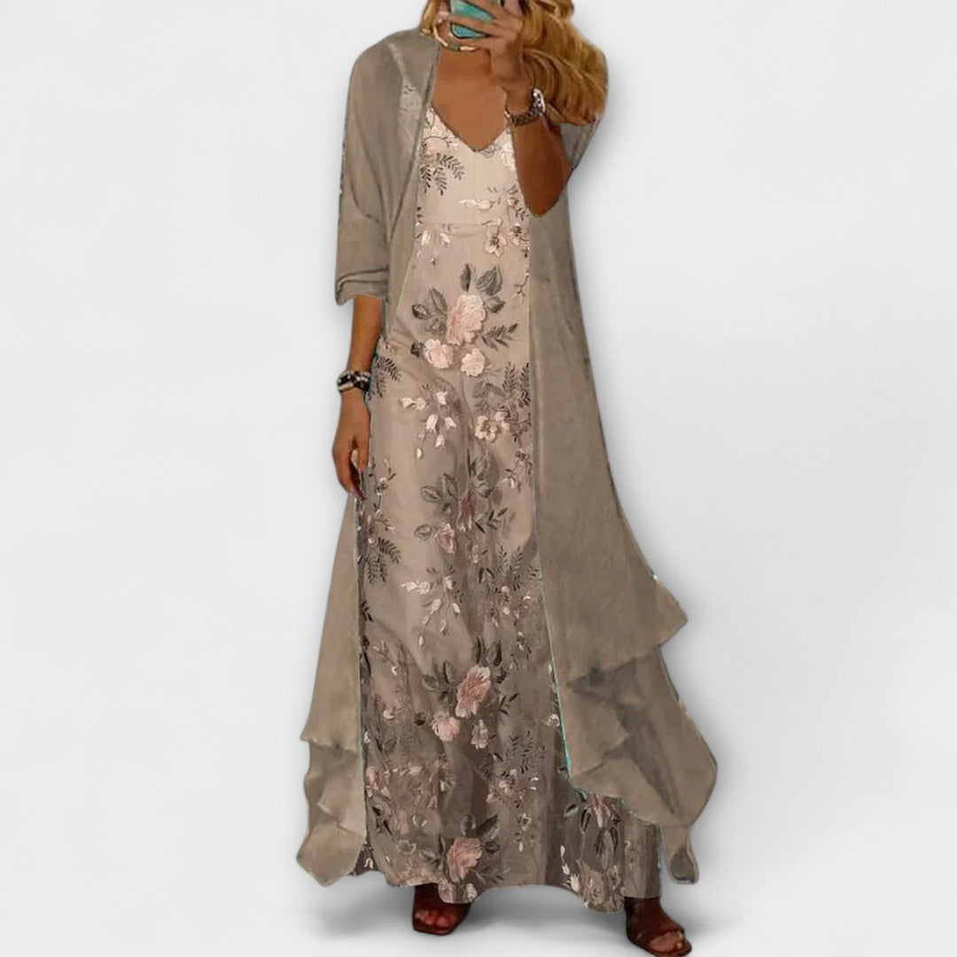 Ensemble élégant de robe maxi deux pièces pour femmes – Style boho pour l'été