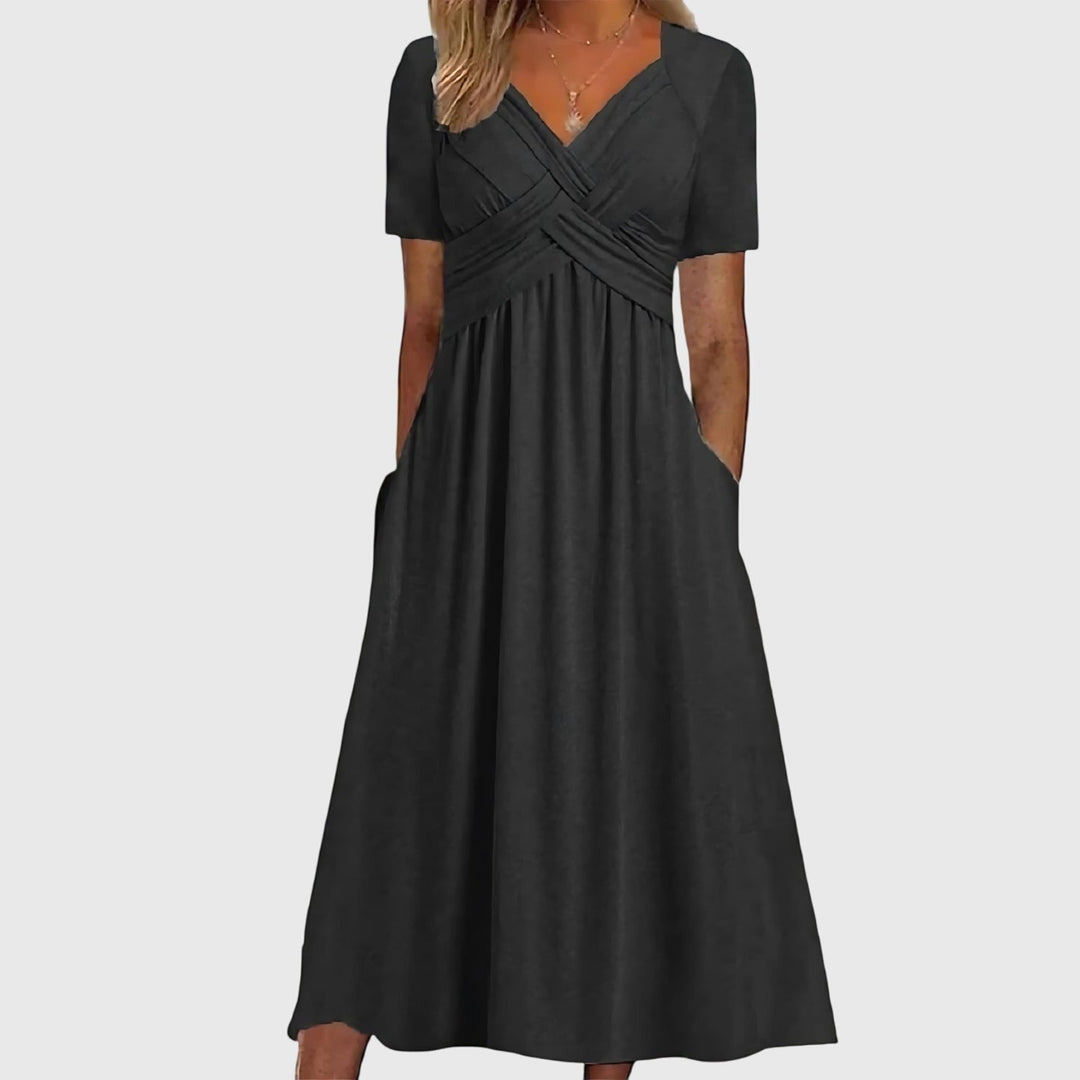 Robe midi élégante pour femmes avec contrôle du ventre – Parfaite pour toutes les occasions