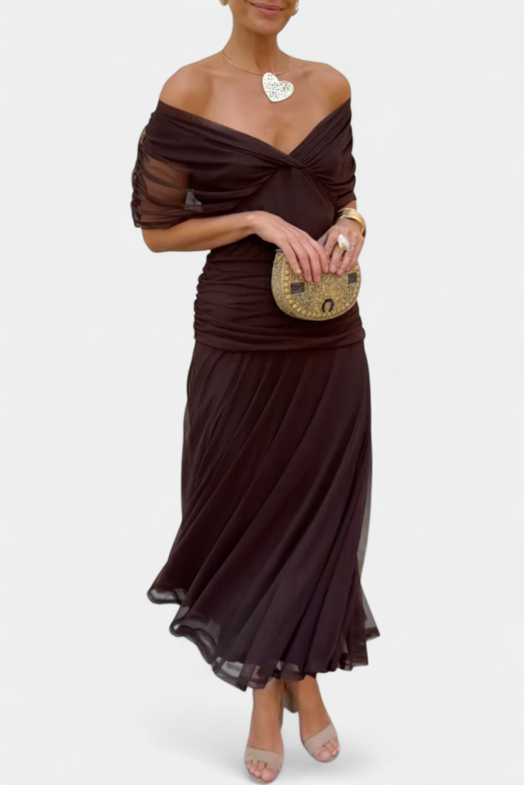 Robe de Soirée Longue Élegante Sans Épaules pour Femmes – Élégance Intemporelle pour Occasions Spéciales