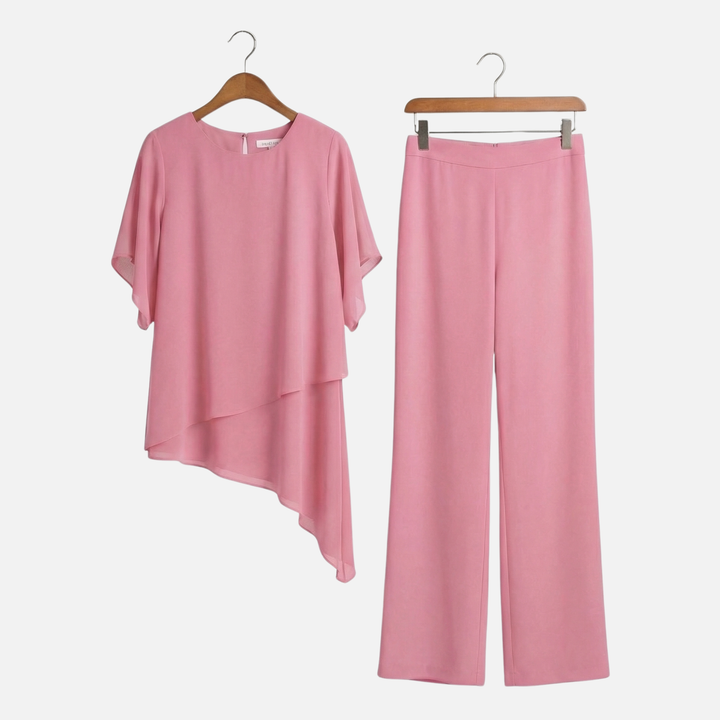 Dörte | Ensemble Élégant pour Femmes Pantalon Palazzo Drapé Haut – Ensemble Palazzo Élégant