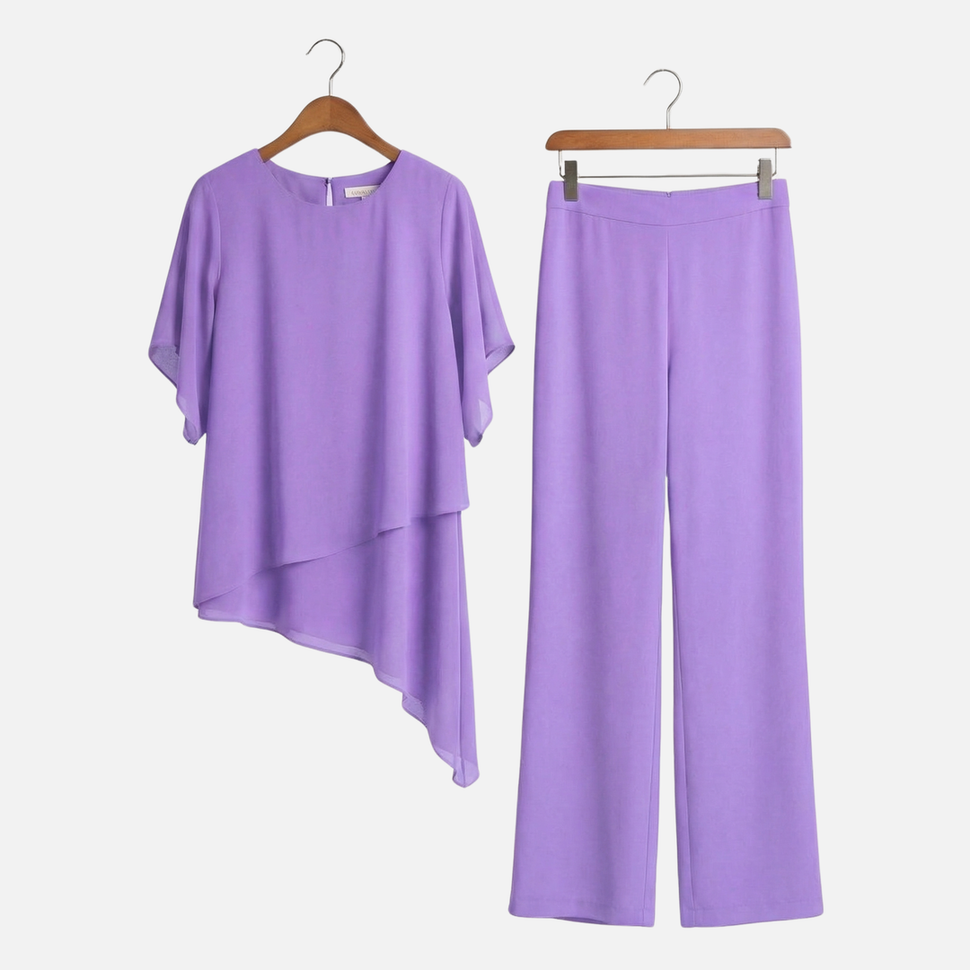 Dörte | Ensemble Élégant pour Femmes Pantalon Palazzo Drapé Haut – Ensemble Palazzo Élégant