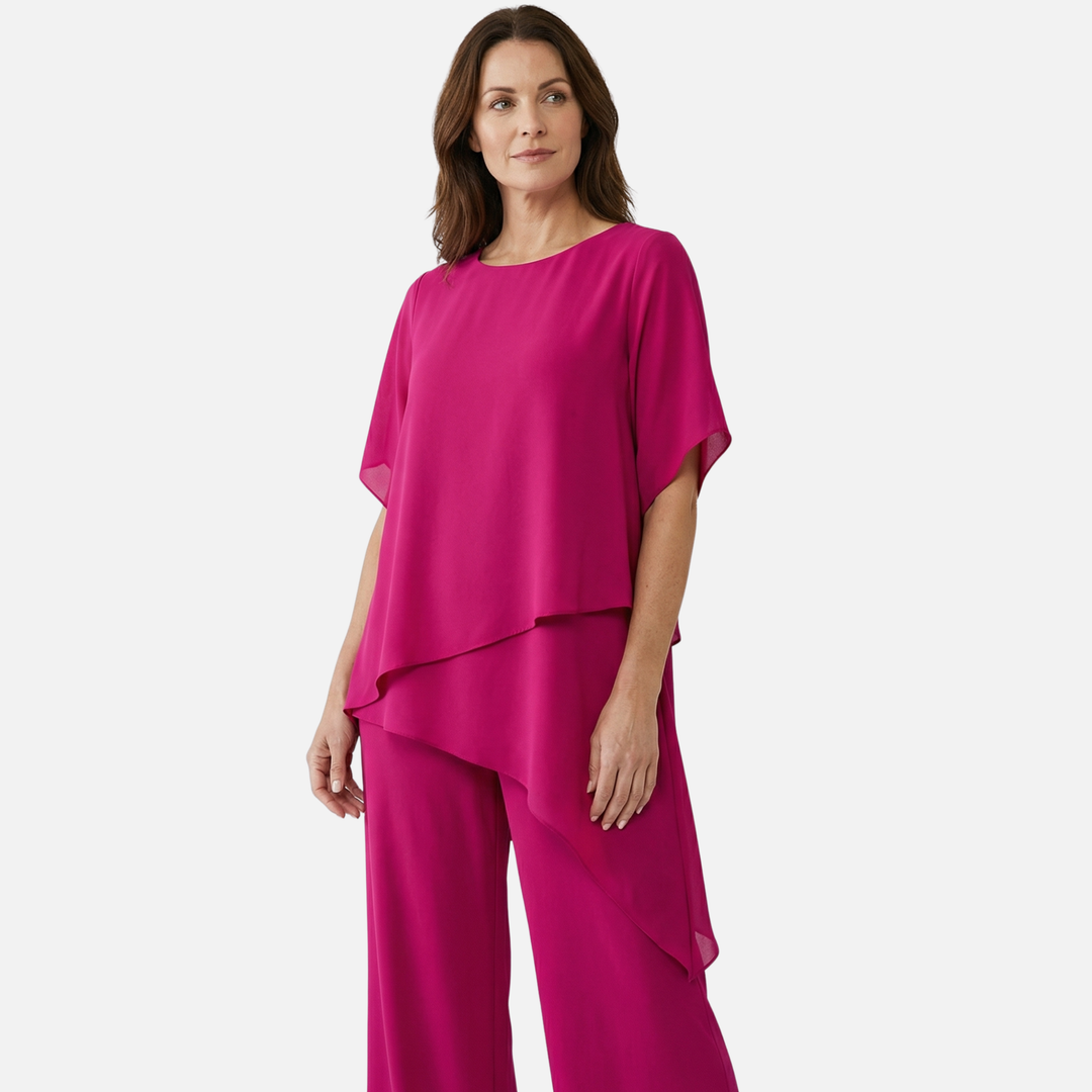 Dörte | Ensemble Élégant pour Femmes Pantalon Palazzo Drapé Haut – Ensemble Palazzo Élégant