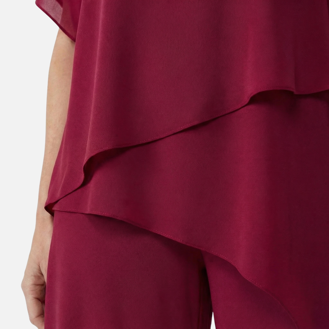 Dörte | Ensemble Élégant pour Femmes Pantalon Palazzo Drapé Haut – Ensemble Palazzo Élégant