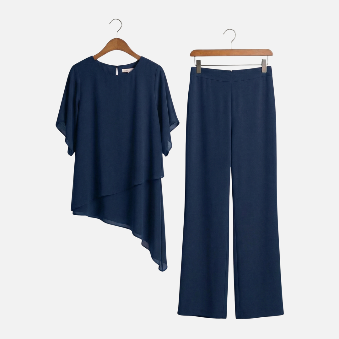 Dörte | Ensemble Élégant pour Femmes Pantalon Palazzo Drapé Haut – Ensemble Palazzo Élégant
