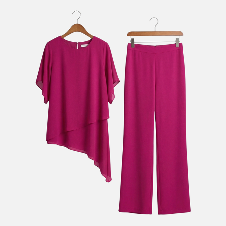 Dörte | Ensemble Élégant pour Femmes Pantalon Palazzo Drapé Haut – Ensemble Palazzo Élégant