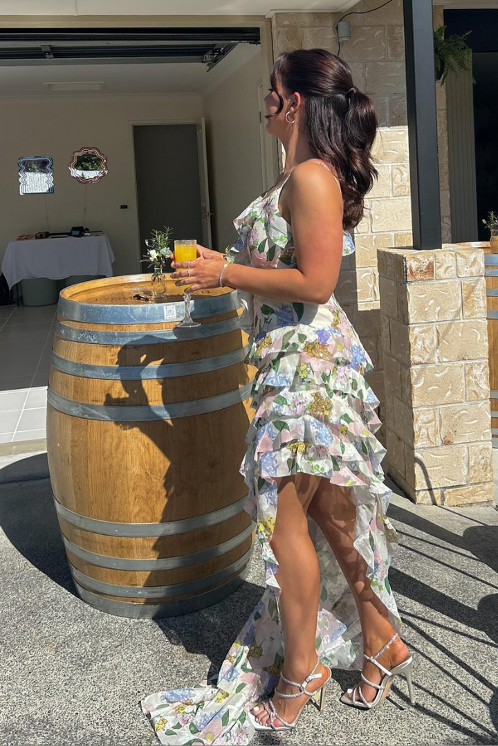 Xayra | Robe maxi à volants asymétriques
