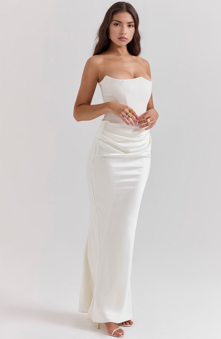 Robe Maxi Bodycon Corset Sans Manches pour Femmes