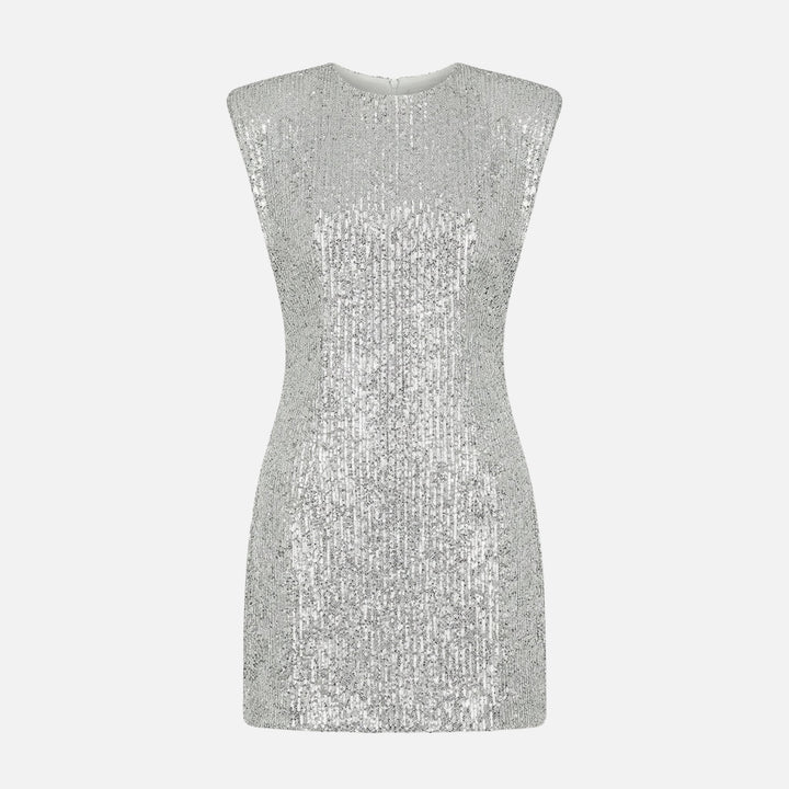 Bettina | Robe Mince en Paillettes pour Femmes avec Col Montant – Mini Paillettes