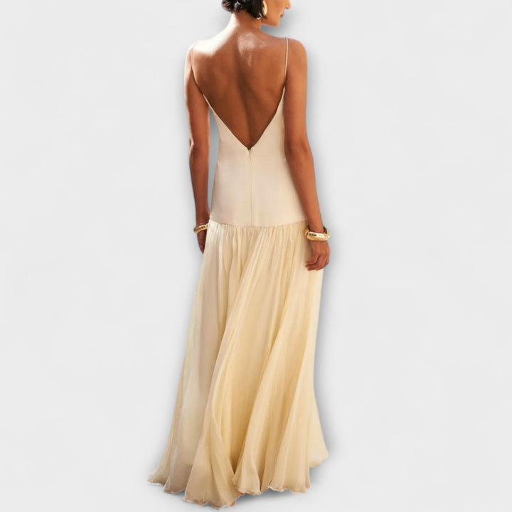 Sorayne – Robe maxi fluide en jaune beurre