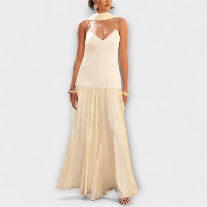 Sorayne – Robe maxi fluide en jaune beurre