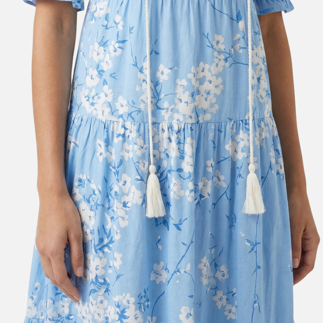 Lieselotte | Robe Midi Fluide Femme Mélange de Viscose Décolleté en V – Viscose Midi Col V