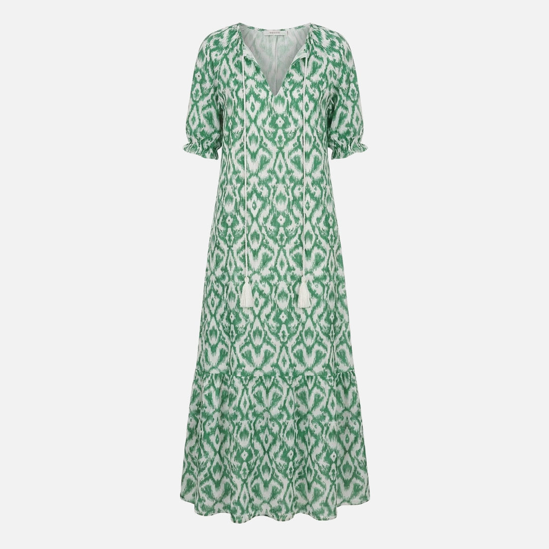 Lieselotte | Robe Midi Fluide Femme Mélange de Viscose Décolleté en V – Viscose Midi Col V