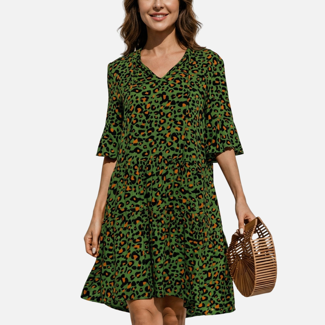 Waltraud | Robe Midi Fluide pour Femmes à Imprimé Léopard – Robe Midi Leo