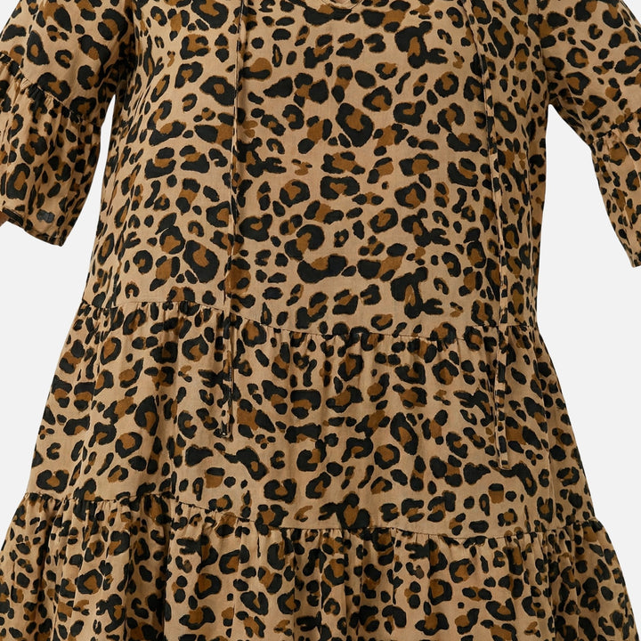 Waltraud | Robe Midi Fluide pour Femmes à Imprimé Léopard – Robe Midi Leo