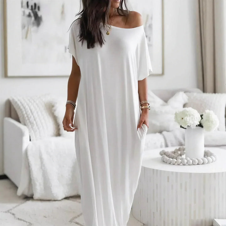 Robe Maxi Daphne™ avec décolleté large et poches latérales