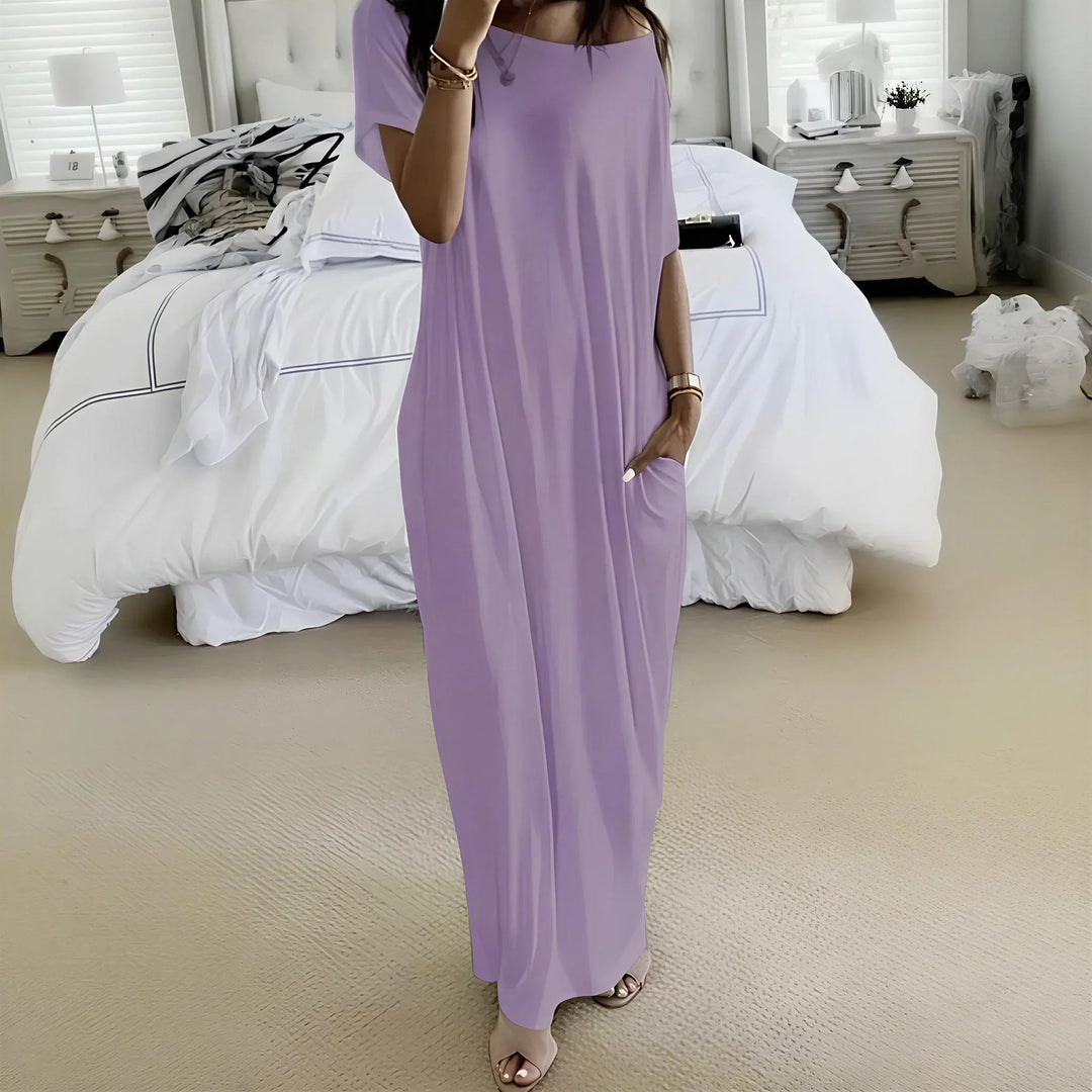 Robe Maxi Daphne™ avec décolleté large et poches latérales