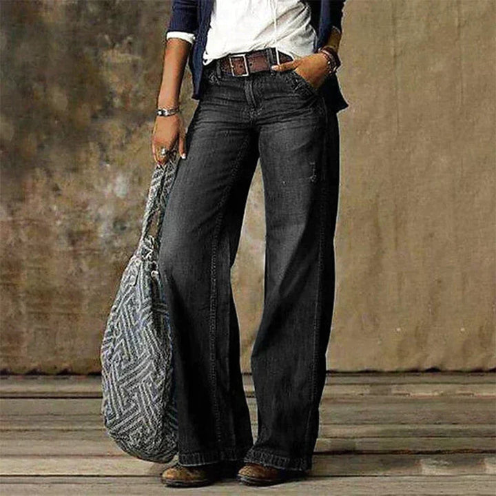 Maya - Jean large taille haute intemporel pour femmes