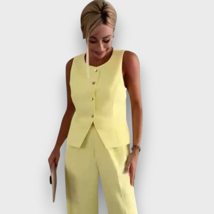 Milia – Tailleur pour femme avec gilet et jambes larges