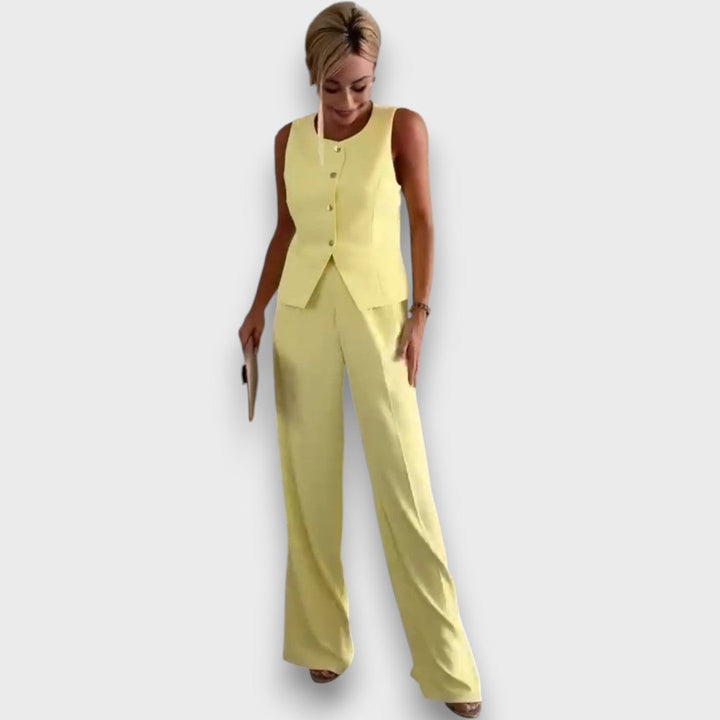 Milia – Tailleur pour femme avec gilet et jambes larges