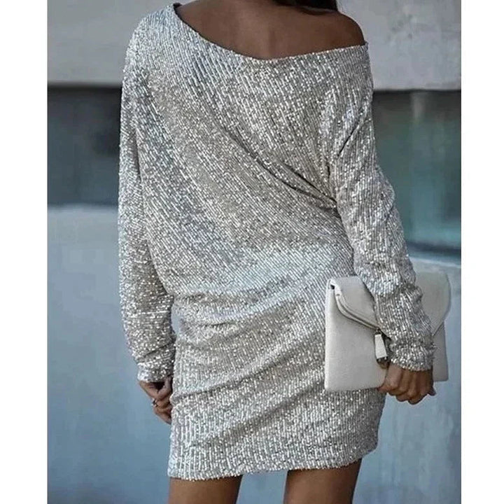 Marina | Robe Mini Brillante à Bretelles