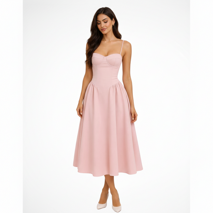 Serena | Robe Midi Femme Corset A-Ligne – Robe Midi Corset A-Ligne Élégante 2026