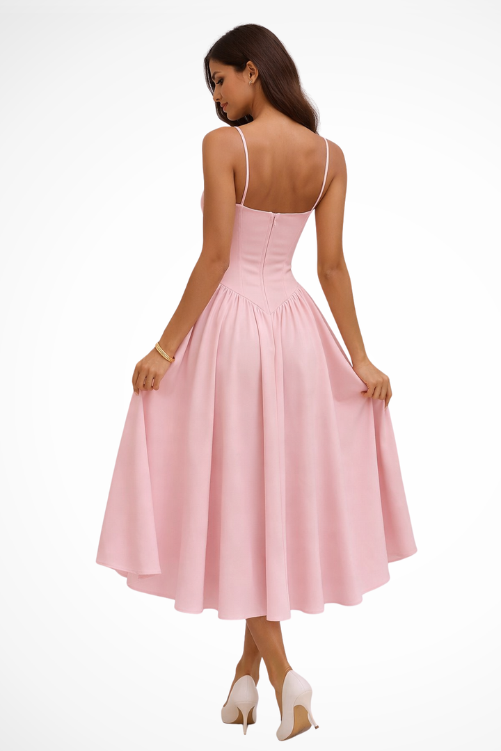 Serena | Robe Midi Femme Corset A-Ligne – Robe Midi Corset A-Ligne Élégante 2026