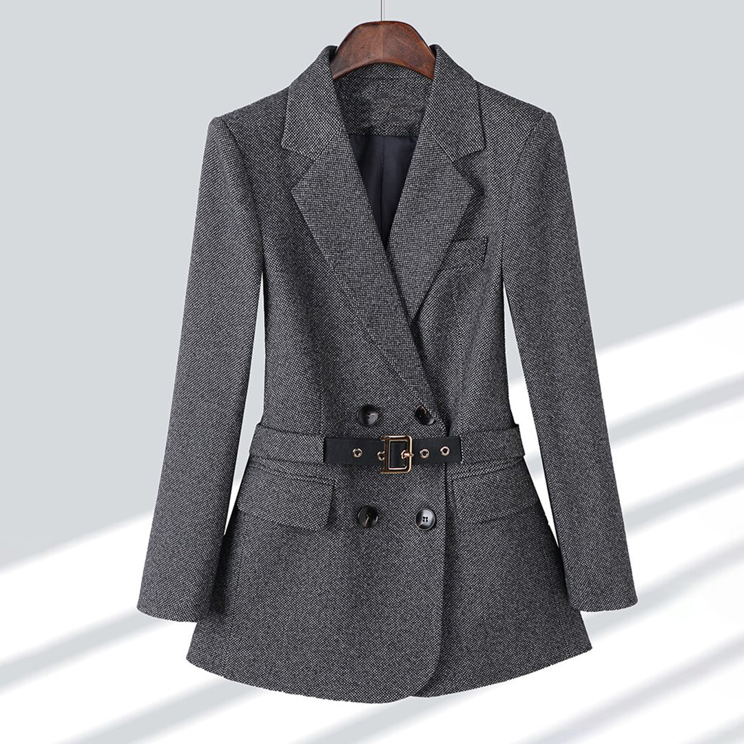 Blazer élégant, doux et sur mesure avec ceinture pour femmes