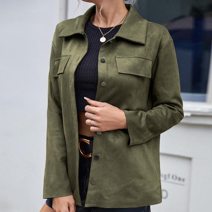 Veste en cuir élégante, stylée et sur mesure avec boutons pour femmes
