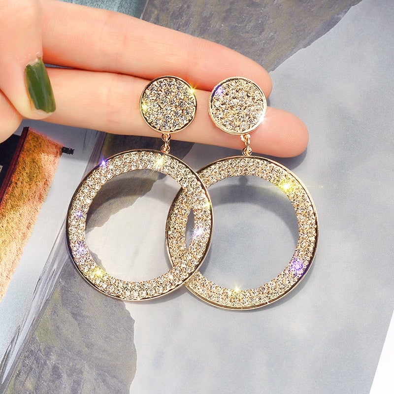 Boucles d'oreilles en zirconium en or et en argent