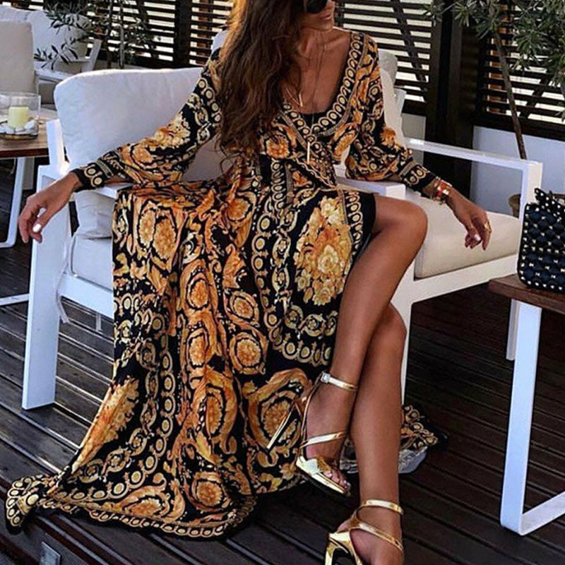 Melody - Robe maxi boho d'été avec décolleté en V
