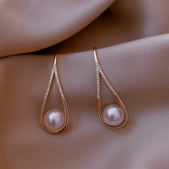 Boucles d'oreilles en perles en or rose