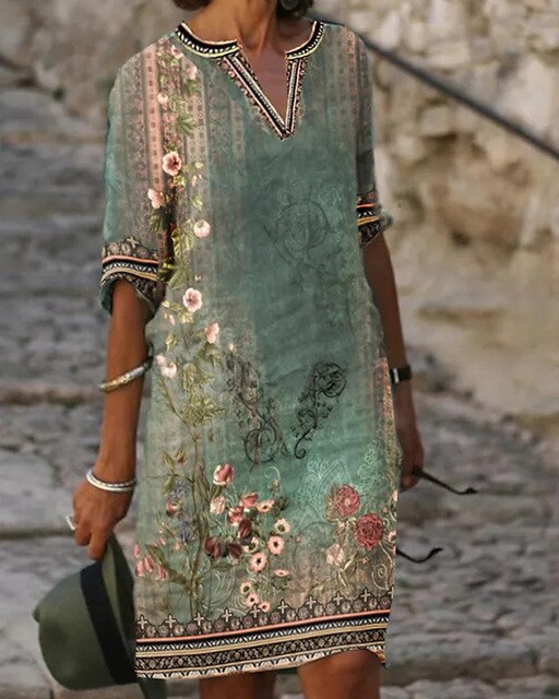 Zara | Robe courte avec motif floral rétro
