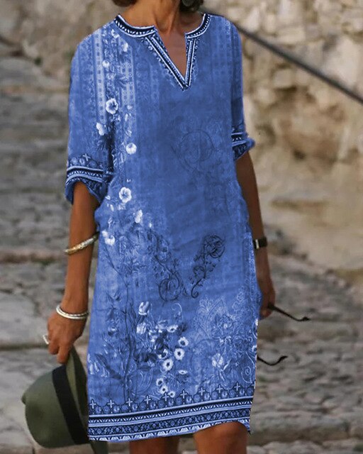 Zara | Robe courte avec motif floral rétro