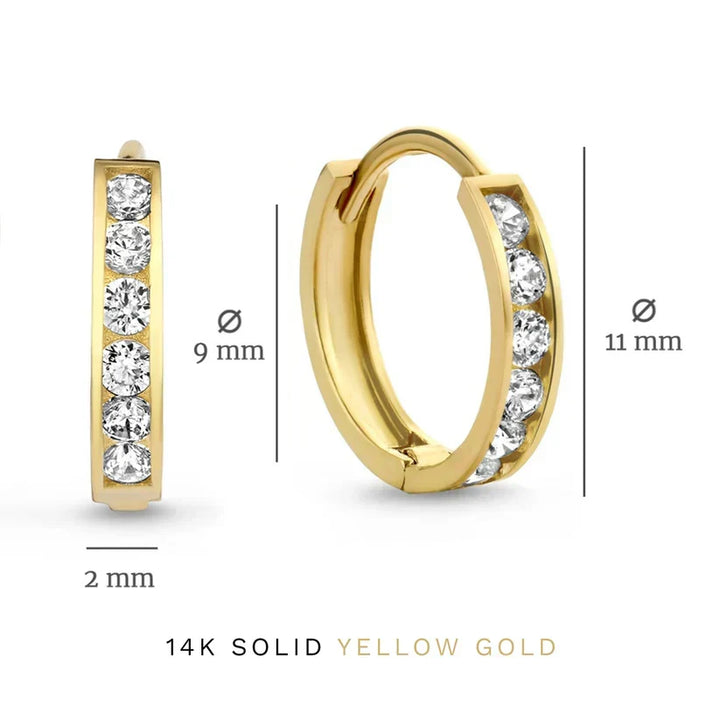 Ensemble de Boucles d'Oreilles en Or Dara Brillane