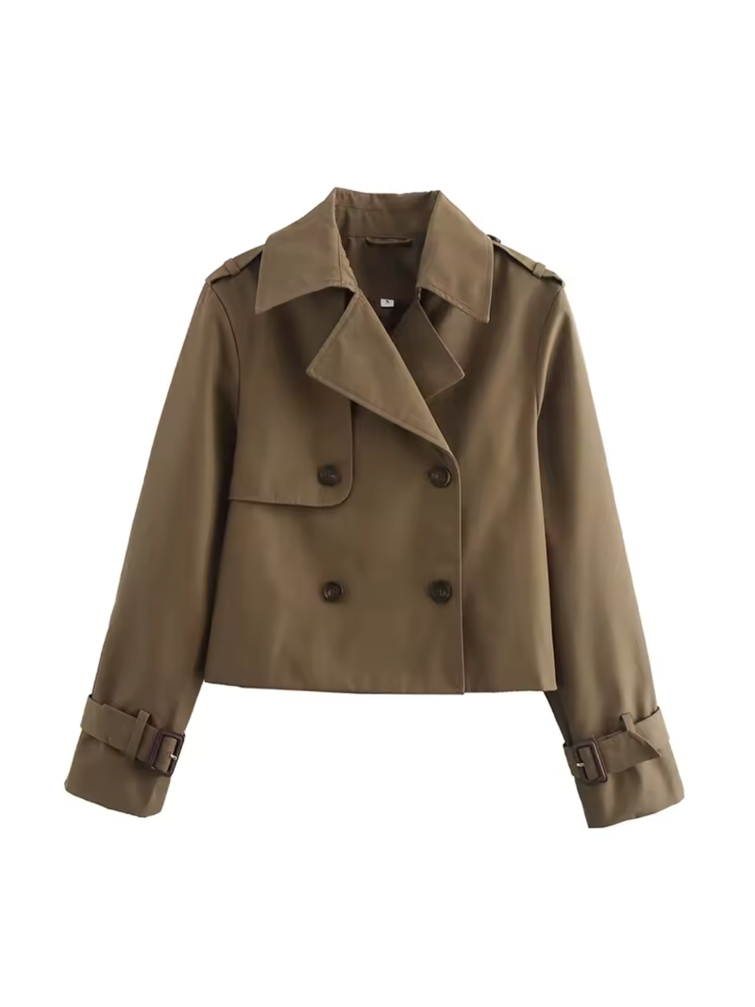 Manteau trench pour femmes avec col à revers et poignets à ceinture