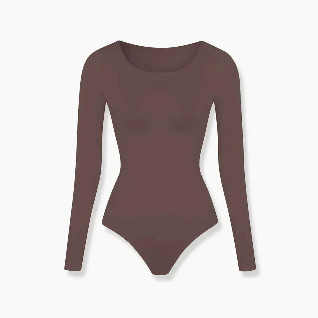 BODY À MANCHES LONGUES, TAILLE SERRÉE