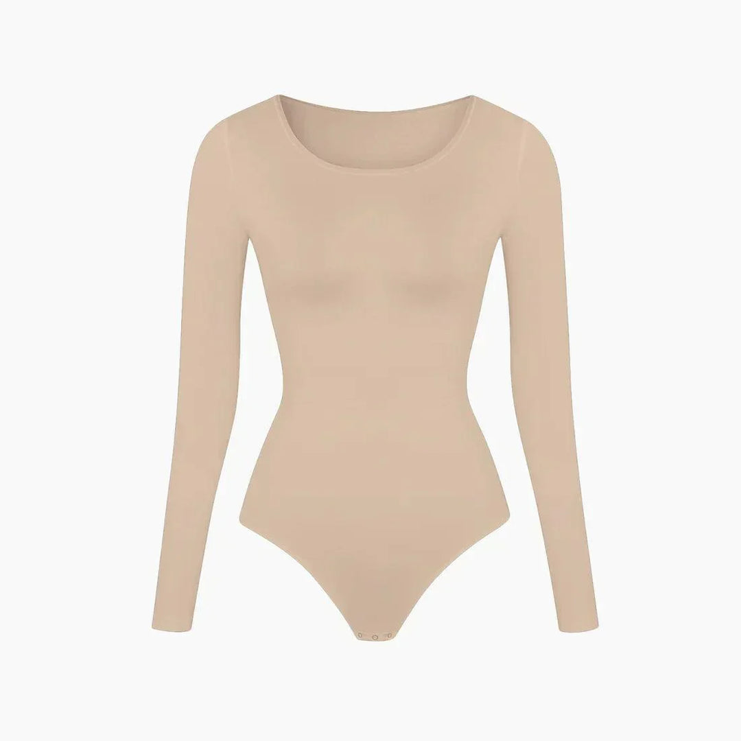 BODY À MANCHES LONGUES, TAILLE SERRÉE